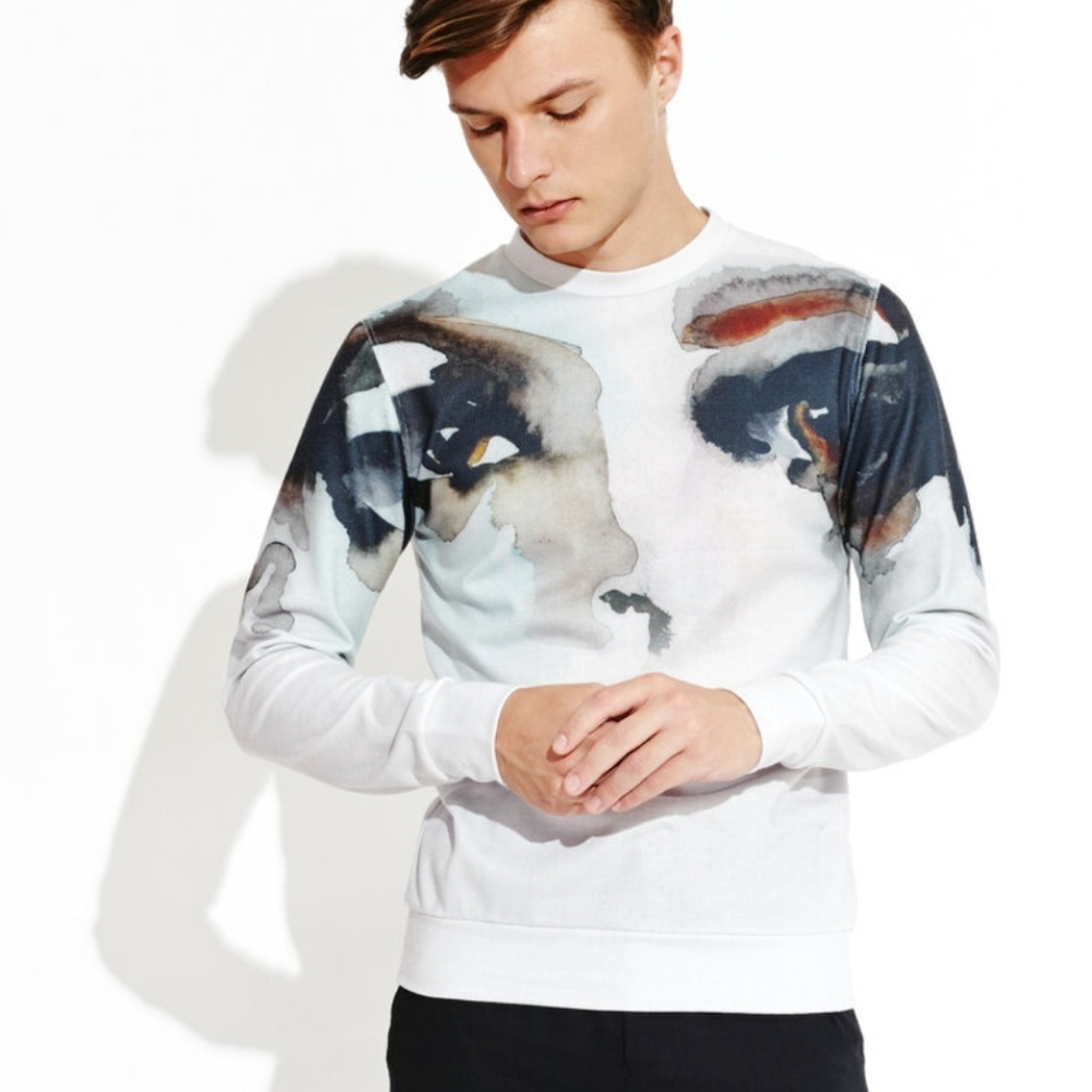 Le Galeriste Montréal Men's Long sleeved Crew Neck Sweater -M-